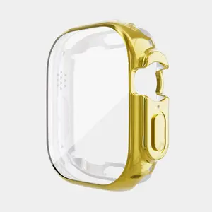 בהיר מגן שעון מקרה עבור iWatch מקרה 49mm TPU מגן כיסוי עבור אפל שעון Ultra מקרה זהב/שחור/ורוד