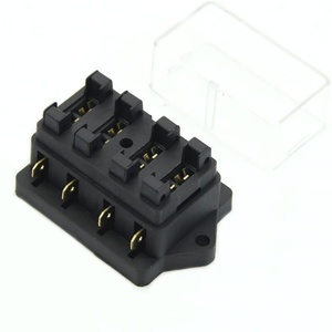 ESUPPORT voiture camion 4 voies porte-fusible Circuit Standard boîte à fusibles porte-bloc fond noir couverture transparente - Product Image 2