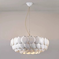Suspension Artichoke en Céramique Nordique, Disque Superposé Blanc, Lampe Suspendue Moderne Minimaliste pour Cuisine, Salle à Manger, Salon