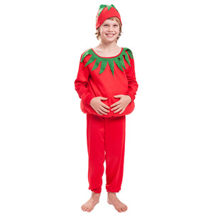 New Design Food Role <strong>Tomato</strong> Cosplay Red Suit <strong>Costume</strong> for Kid Halloween Carnival Party Fruit Performance - Product Image 2