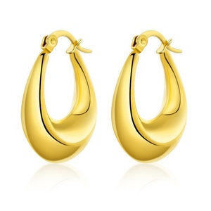 Joyería Vintage, Aros de Oro de 18 Quilates, Pendientes Gruesos de Oro para Boda - Product Image 1