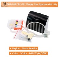 Système CISS vide 5 couleurs PGI-250 CLI-251 avec puce pour Canon MG5420 5422 5520 5522 5620 6420 MG6620 IP7220 MX722 MX922 IX6820