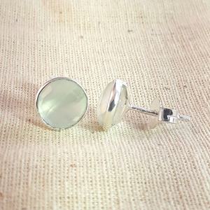Pendientes de Plata de Ley 925 con Calcedonia Natural Color Aqua - Product Image 6
