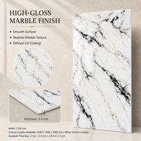 Panel de Pared UV MORLENX Blanco y Negro con Vetas Doradas Finas para Proyectos de Desarrollo de Propiedades de Lujo