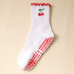 Calcetines de Yoga y Pilates Antideslizantes Bordados Personalizados al por Mayor para Mujer, Calcetines de Algodón <span class=keywords><strong>con</strong></span> Volantes y Lazos - Product Image 4