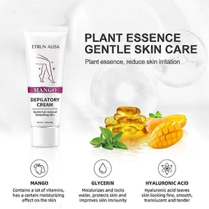 ETRUN ALISA Marque distributeur Crème dépilatoire à la mangue Épilation efficace et indolore <span class=keywords><strong>pour</strong></span> visage, corps, <span class=keywords><strong>mains</strong></span>, blanchiment <span class=keywords><strong>pour</strong></span> hommes et femmes - Product Image 2