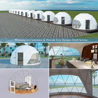 Dôme géodésique de glamping extérieur 2026 à prix d'usine, tente imperméable avec salle de bain >3000mm, écologique, respirante, taille personnalisable