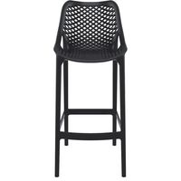 Tabouret de bar moderne en plastique avec dossier en maille diamantée, hauteur fixe, pour usage extérieur, hôtelier ou en salle à manger, idéal pour comptoir de cuisine ou bar à domicile
