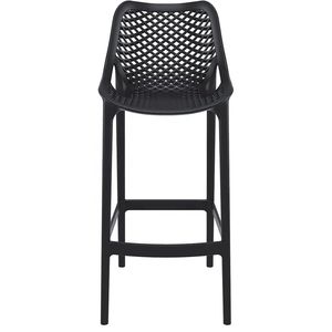 Taburete de Bar Moderno de Plástico con Respaldo de Malla de Diamantes y Altura Fija para Barra de Cocina o Cafetería - Product Image 3