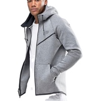Sweat à capuche à fermeture éclair pour hommes, Logo personnalisé en molleton