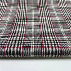 Desain mewah benang dicelup poliester rayon kain peregangan dengan cek kain benang berwarna untuk mantel kasual setelan gaun