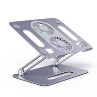 Support de refroidissement pour ordinateur portable en aluminium à prix d'usine, avec double ventilateur RGB, pliable et ergonomique, pour bureau