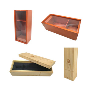 Caja de Vino de Madera Maciza de Pino, para Una o Dos Botellas, Embalaje de Exhibición, Hecha a Mano, con Logotipo Personalizado Disponible - Product Image 2