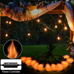 Guirlande lumineuse LED S14 E26 en fil de cuivre PC, 48 pieds, pour intérieur/extérieur, décoration de fêtes, IP65, intensité réglable, commande par bouton, garantie 2 ans - Product Image 3