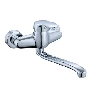 Wall Mounted Kitchen Bath Taps Mixer Faucet And Faucets With Long Stainless Steel Spout