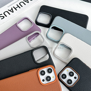 Coque de téléphone en TPU à motif litchi, antichoc et compatible avec le chargement sans fil, pour <span class=keywords><strong>iPhone</strong></span> 17 <span class=keywords><strong>Pro</strong></span> <span class=keywords><strong>Max</strong></span> et <span class=keywords><strong>Samsung</strong></span> S25 <span class=keywords><strong>Ultra</strong></span> - Product Image 2