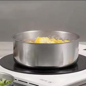 5 pièces ensemble moderne en acier inoxydable ensemble cuisine cuisine cuisinière boîte pots chauffant casserole récipient de stockage des aliments avec couvercle en plastique - Product Image 6