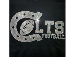 핫픽스 크리스탈 인디애나폴리스 콜츠 데칼 라인 석 전송 철 패치 다이아몬드 플랫 디자인 신발 블링 축구 팀 로고 블링 - Product Image 2