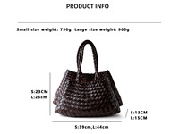 Sacs en cuir tressé véritable en cuir de vachette tanné de luxe, grande capacité, sacs pour femmes doux et tissés à la main avec du coton