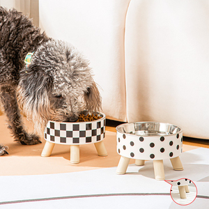 Ciotola per animali in acciaio inossidabile eco-friendly per la vendita all'ingrosso della fabbrica Plaid Anti-ribaltamento antiscivolo grande ciotola di plastica per cani da gatto - Product Image 3