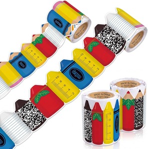 Rotolo di Adesivi Colorati per Matite, 33 Piedi, Decorazione per Aule di Scuola Materna, Adesivi in Carta Autoadesiva - Product Image 1