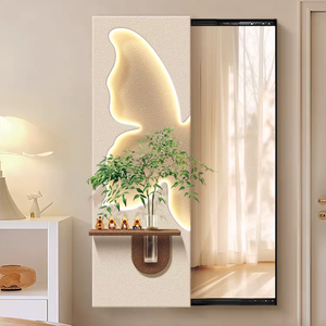 Espejo mural deslizante de cuerpo entero hecho a mano, de lujo moderno, estilo Art Déco 3D, con patrón de naturaleza muerta de arenisca, decoración de pared oculta, venta al por mayor - Product Image 1