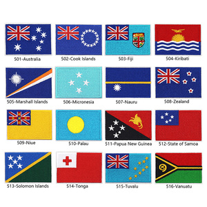 Parches Bordados Personalizados con Banderas de Países de Oceanía, Parches Termoadhesivos con Banderas Nacionales para Gorras y Chaquetas - Product Image 2