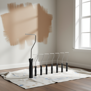 Cadres de rouleaux à peinture de 4 pouces, cadre en acier inoxydable noir avec poignées, mini fournitures de peinture pour peinture DIY - Product Image 2