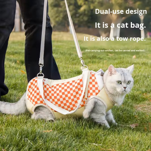 Modern Pet <b>Cat</b> Canvas Single Shoulder Strap Outdoor Portable Handheld Crossbody <b>Cat</b> Bag Anti-escape Supplies VC Orange - Product Image 1