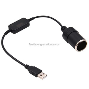 Adaptador Convertidor USB de 5V 2A a Encendedor de <span class=keywords><strong>Cigarrillos</strong></span> de 12V, USB Macho a Hembra, Accesorios Electrónicos para Automóviles - Product Image 1