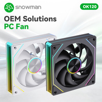 Ventola di Raffreddamento SNOWMAN OK120-ARGB-WH Bianca da 120mm con Cuscinetto a Fluido PWM, Silenziosa 20dBA, 5V ARGB Daisy per Case PC - Vendita all'Ingrosso OEM