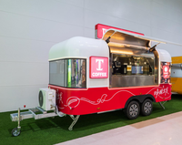 Nouvelle remorque alimentaire mobile en acier inoxydable avec porte à ailes de mouette pour la vente de snacks, café, pizza et plus encore