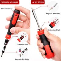 Peaktop 191 pièces multi-bits tournevis écrou tournevis outil d'amélioration de l'habitat Kit de réparation électronique jeu de tournevis de précision