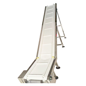 Xách tay dọc Z loại Cleated nghiêng nâng cấp thực phẩm PU PVC bên tường váy vành đai xô thang máy băng tải với Phễu - Product Image 2