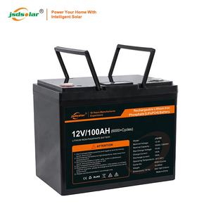 Jsdsolar12Vリチウム電池充電式100AHLiFePO4電池パック12.8V100AHディープサイクルリチウムイオンエネルギー貯蔵電池 - Product Image 1