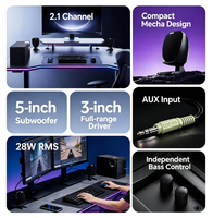 EDIFIER R201T06 Enceintes d'ordinateur 2.1 canaux avec subwoofer 5 pouces, haut-parleurs large bande 3 pouces, 28W RMS, AUX, basses indépendantes, pour PC de bureau