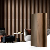 Paneles acústicos de listones de madera 3D modernos, elegantes paneles decorativos de reducción de ruido para pared de techo de dormitorio de Hotel, muestras convenientes