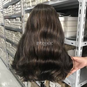 Pelo virgen europeo de la mejor calidad, peluca Kosher judía, banda larga, corta, sin capas, de lujo, Color <span class=keywords><strong>Balayage</strong></span>, <span class=keywords><strong>ondulado</strong></span> - Product Image 2
