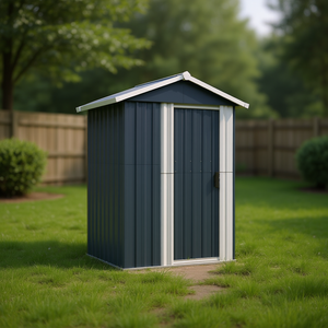 Caseta de jardín mediana de acero galvanizado antracita para almacenamiento - Product Image 2