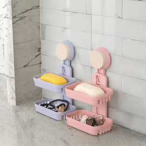 Hot Sale 2pcs Plastic <b>Storage</b> Shelf and Soap Rack Bathroom Decoration Accessory Set for <b>Shower</b> Douche Soap Holder - Product Image 2