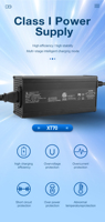 Chargeur de batterie au plomb-acide XT70 90-264vac pour moto, vélo électrique, planche à roulettes, scooter, scooter électrique, chargeur 72v 6a graphène