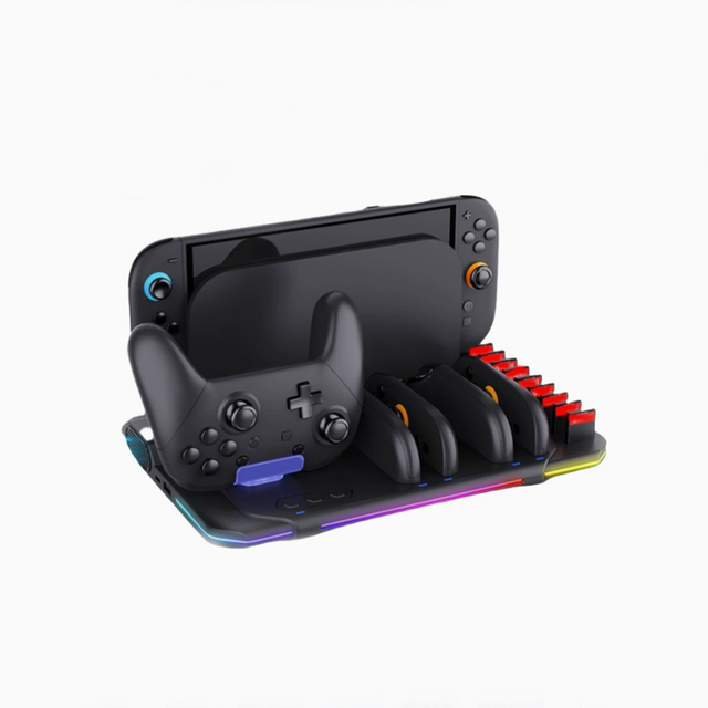All in One Charging Dock for Nintendo Switch 2 Quad Handle Charger Base Active Cooling Fan Storage Stand Game Accessories