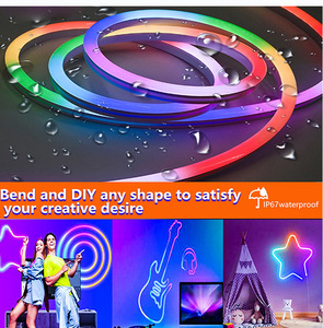 ชุดไฟ LED ซิลิโคนนีออน RGB 5V แบบยืดหยุ่น ควบคุมผ่านแอป Bluetooth ปรับสีได้ตามต้องการ กันน้ำระดับ IP67 เหมาะสำหรับตกแต่งไฟบรรยากาศสำหรับเล่นเกม - Product Image 4