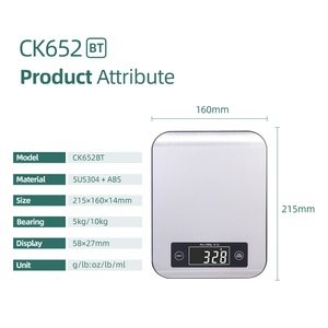 Báscula de Cocina Inteligente Electrónica Multifunción Personalizada, Báscula Digital para Alimentos de 5 kg con Calculadora Nutricional - Product Image 3