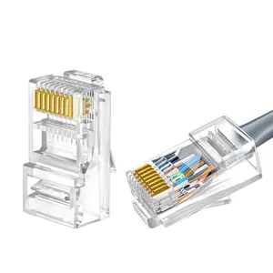 PuXin RJ45 connector CAT5E UTP 8P8C hole gold plated network modular connector plug networking connectors