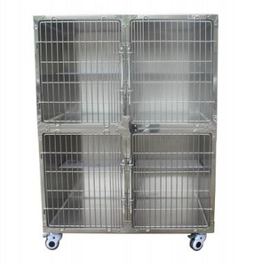 Nouveau Style à vendre chats chien Transport vétérinaire en acier inoxydable affichage extérieur <span class=keywords><strong>Cages</strong></span> pour animaux de compagnie maisons produit avec roues inférieures - Product Image 1