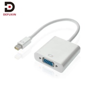 Adaptateur Mini DisplayPort vers VGA Femelle DFX, Convertisseur Vidéo 1080P avec Verrouillage par Vis, Cordon Multi-Modèles Compatible pour PC Portable