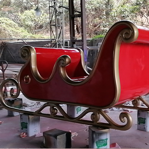 Trineo de Santa Claus de Fibra de Vidrio de 300 cm de Tamaño Real, Trineo Navideño Gigante Comercial para Exteriores con Renos para Decoración de Centros Comerciales - Product Image 4