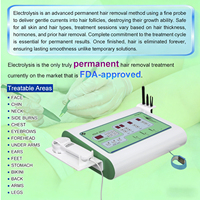 Máquina de Depilación por Electrolisis sin Dolor de Alta Frecuencia 27.5mhz CE ISO, con Aguja de Oro para Cuerpo y Rostro, con Pedal