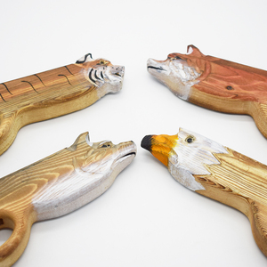 Outdoor-Sportspiel zeug Gummibänder Tier förmige Spielzeug pistole Kinder schießen spielen Holz spielzeug pistole mit Wolf Tiger Adler Fuchs Tiere - Product Image 2